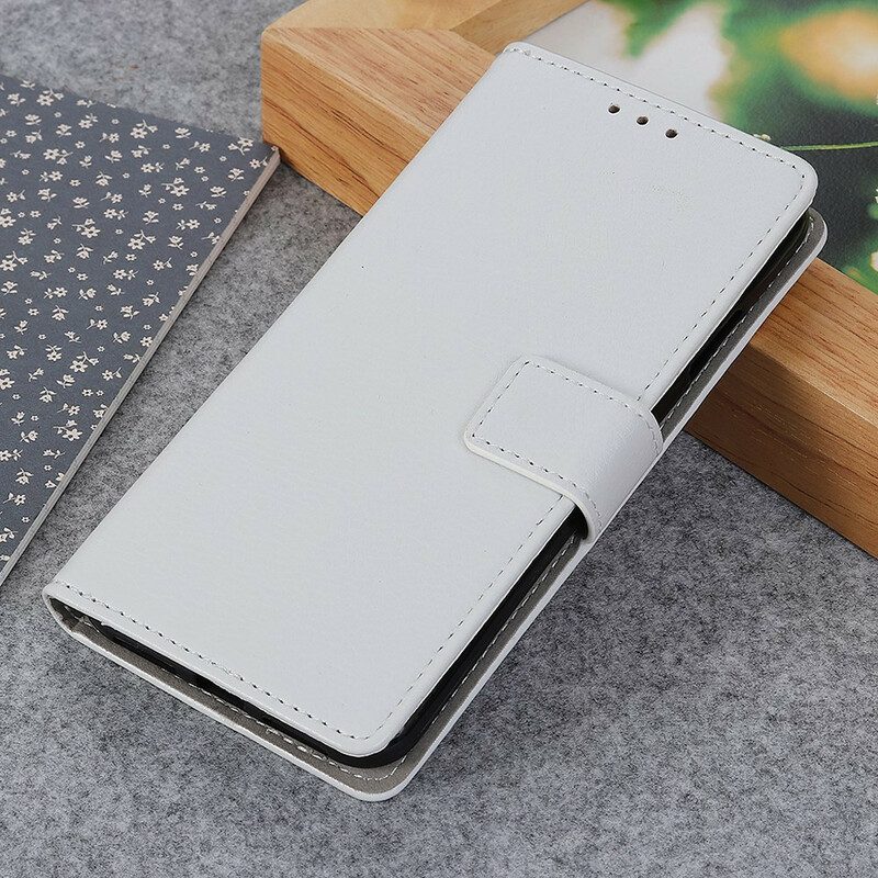 Folio-hoesje voor Xiaomi Redmi Note 9 Litchi-naden Met Leereffect