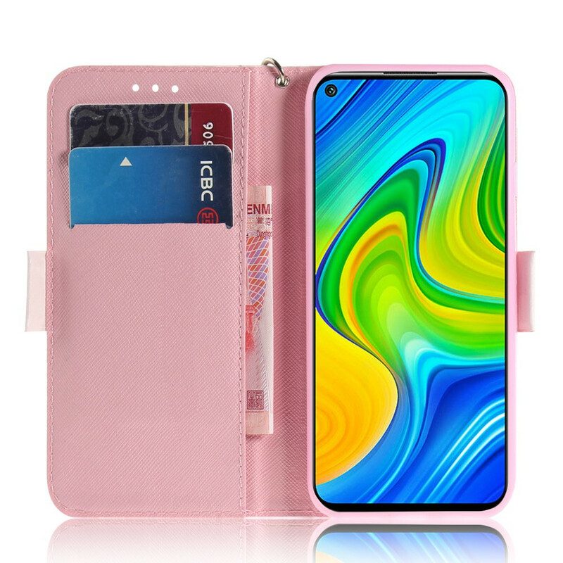 Folio-hoesje voor Xiaomi Redmi Note 9 Met Ketting Pompoen Met Bandjes