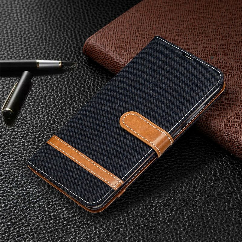 Folio-hoesje voor Xiaomi Redmi Note 9 Stof- En Leereffect