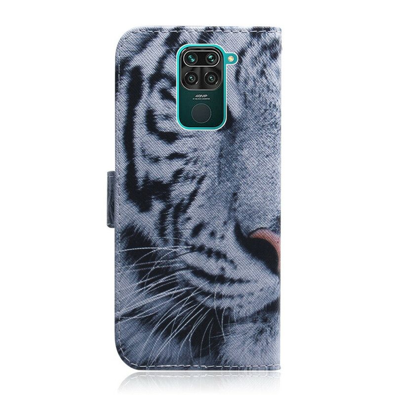 Folio-hoesje voor Xiaomi Redmi Note 9 Tijger Gezicht