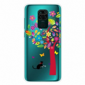 Hoesje voor Xiaomi Redmi Note 9 Kat Onder De Kleurrijke Boom