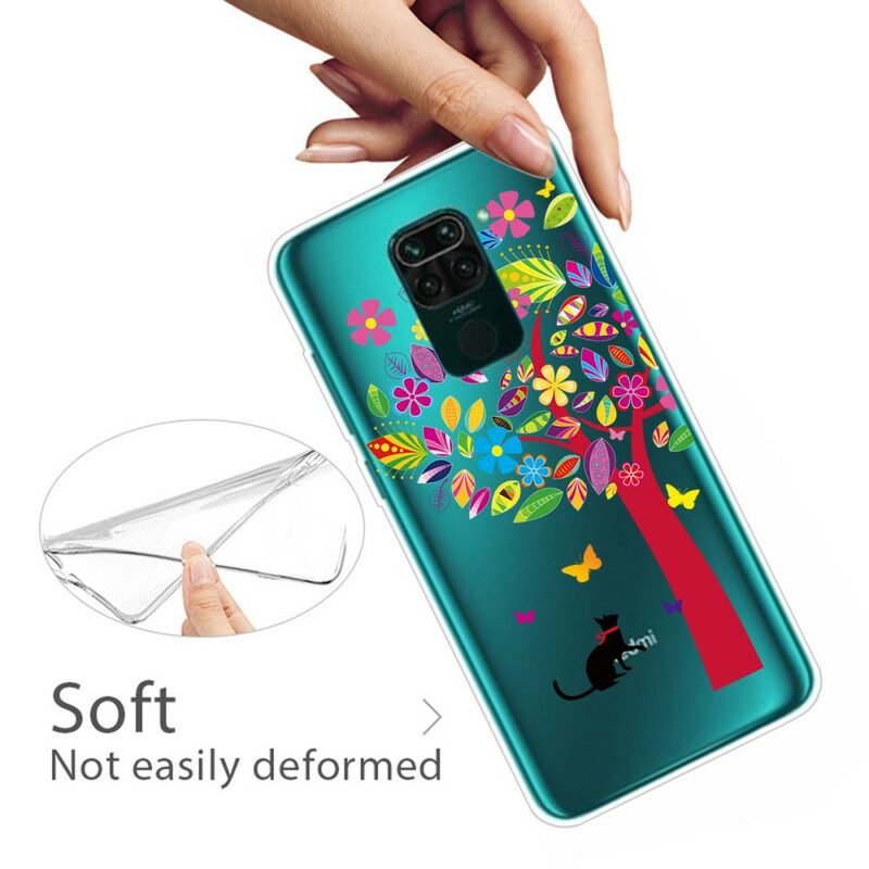 Hoesje voor Xiaomi Redmi Note 9 Kat Onder De Kleurrijke Boom