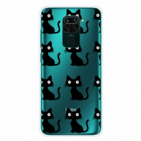 Hoesje voor Xiaomi Redmi Note 9 Meerdere Zwarte Katten