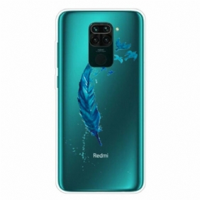 Hoesje voor Xiaomi Redmi Note 9 Mooie Blauwe Veer