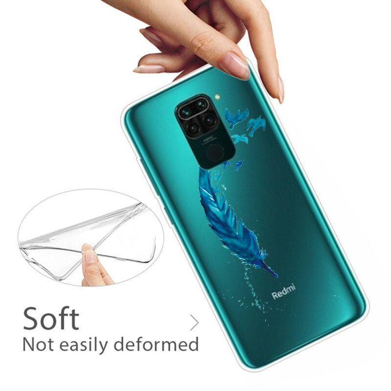 Hoesje voor Xiaomi Redmi Note 9 Mooie Blauwe Veer