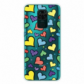 Hoesje voor Xiaomi Redmi Note 9 Veelkleurige Harten