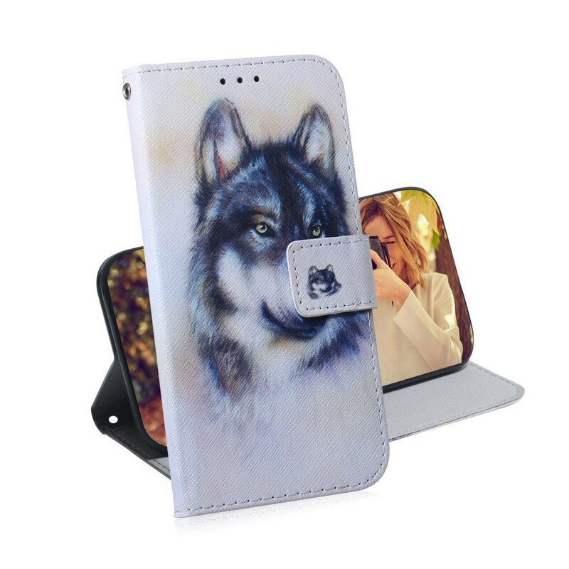 Leren Hoesje voor Xiaomi Redmi Note 9 Honden Uiterlijk