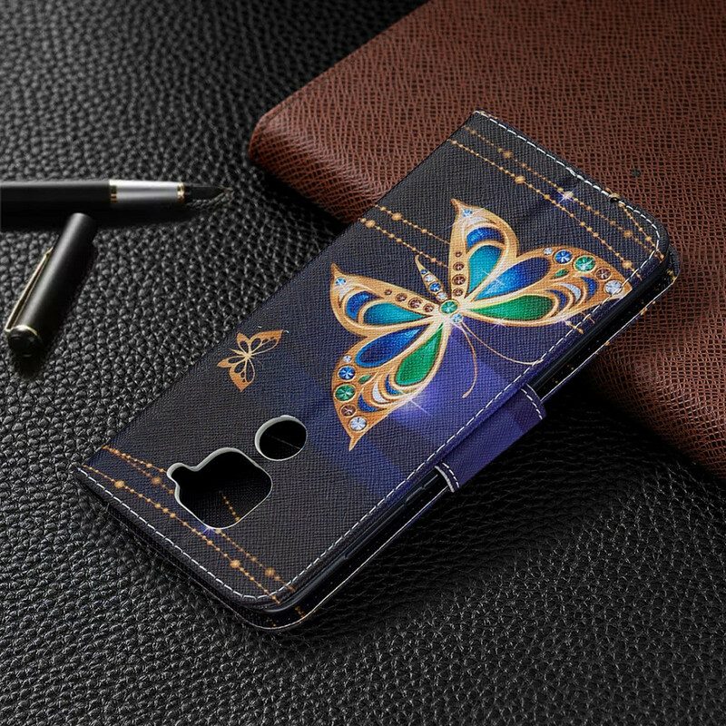 Leren Hoesje voor Xiaomi Redmi Note 9 Magische Vlinder