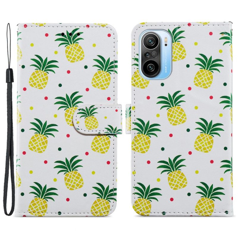 Folio-hoesje voor Poco F3 Meerdere Ananas