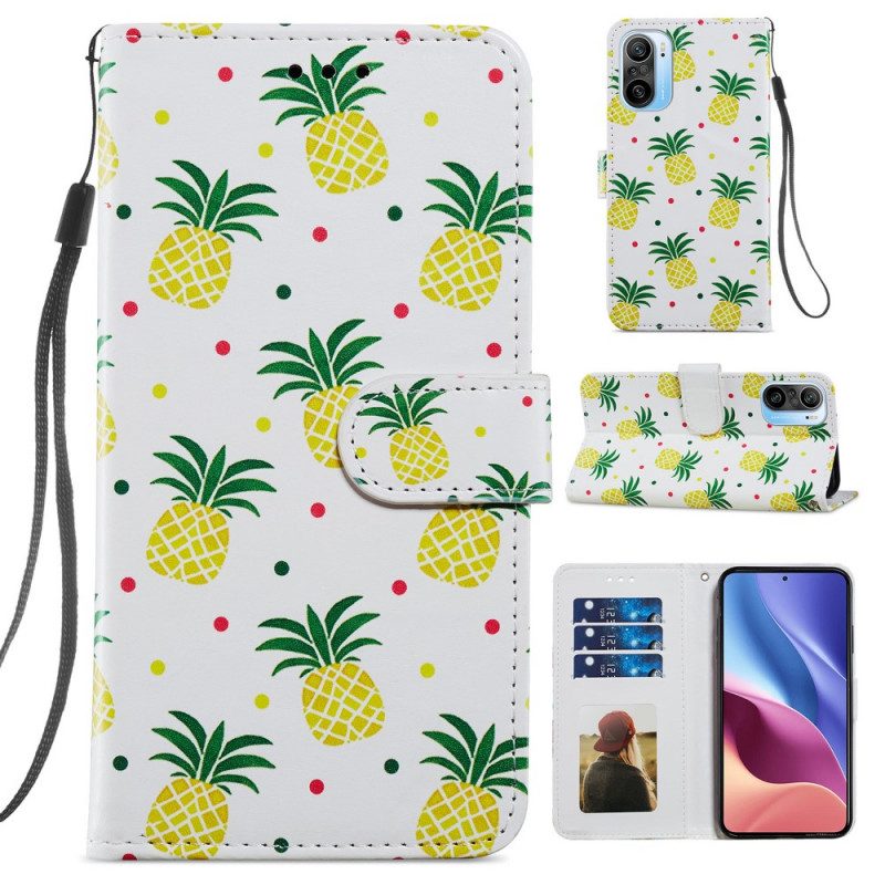 Folio-hoesje voor Poco F3 Meerdere Ananas