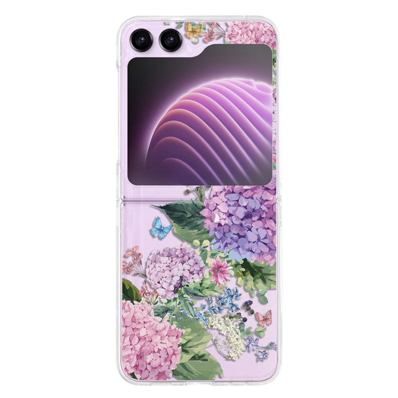 Hoesje Samsung Galaxy Z Flip 5 Transparante Bloemen