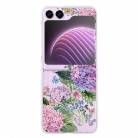 Hoesje Samsung Galaxy Z Flip 5 Transparante Bloemen