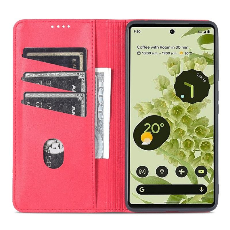 Bescherming Hoesje voor Google Pixel 6 Pro Folio-hoesje Azns Leerstyling