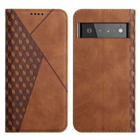 Bescherming Hoesje voor Google Pixel 6 Pro Folio-hoesje Geo Leereffect