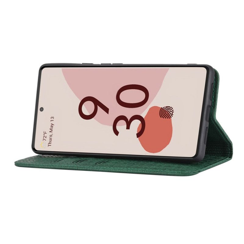 Flip Case voor Google Pixel 6 Pro Met Ketting Geweven Leren Stijl Met Bandjes