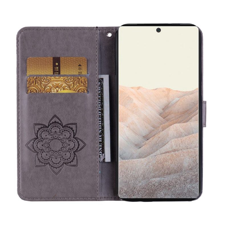 Flip Case voor Google Pixel 6 Pro Uil Mandala En Charme