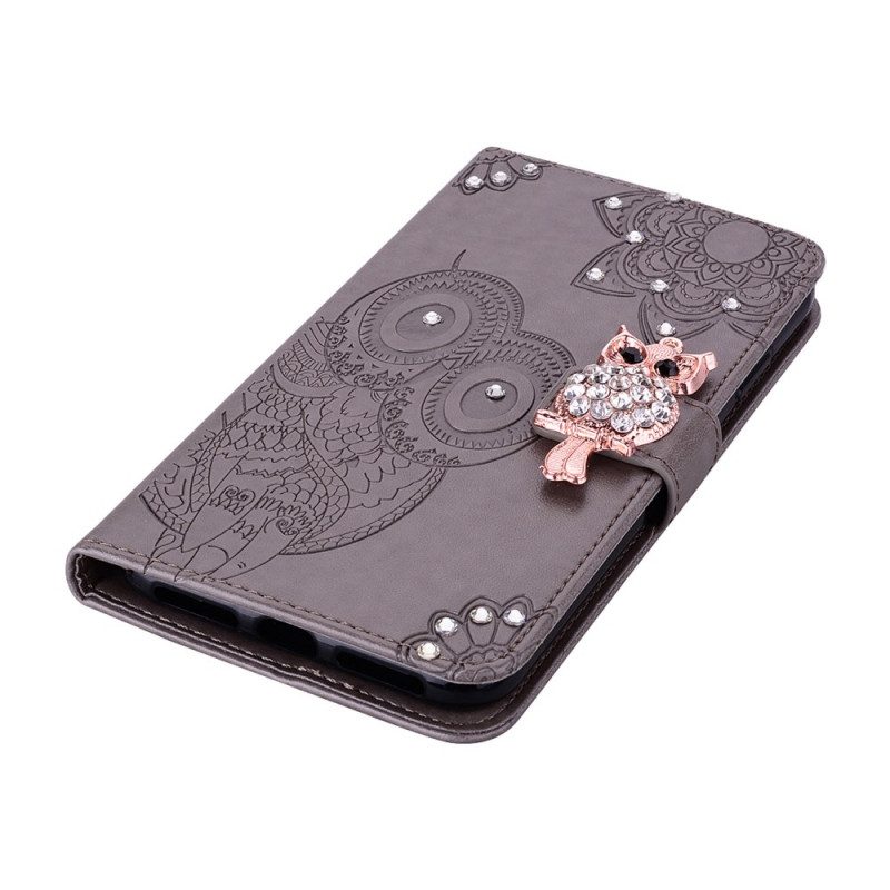 Flip Case voor Google Pixel 6 Pro Uil Mandala En Charme