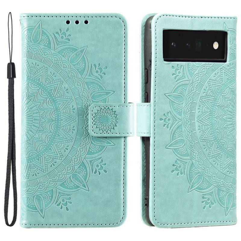 Flip Case voor Google Pixel 6 Pro Zon Mandala