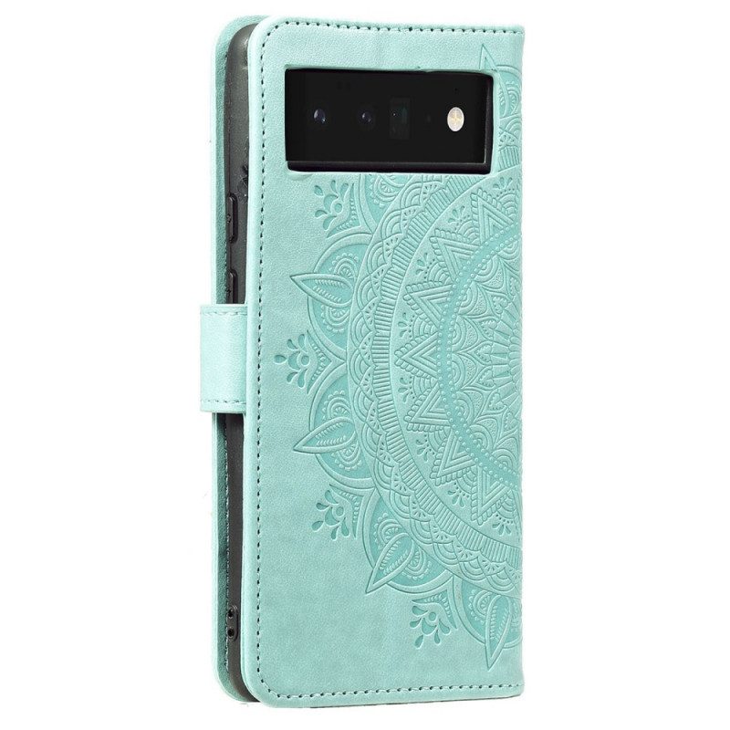 Flip Case voor Google Pixel 6 Pro Zon Mandala