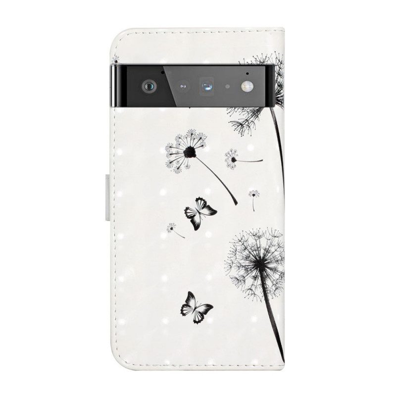 Folio-hoesje voor Google Pixel 6 Pro Baby Love Paardebloem