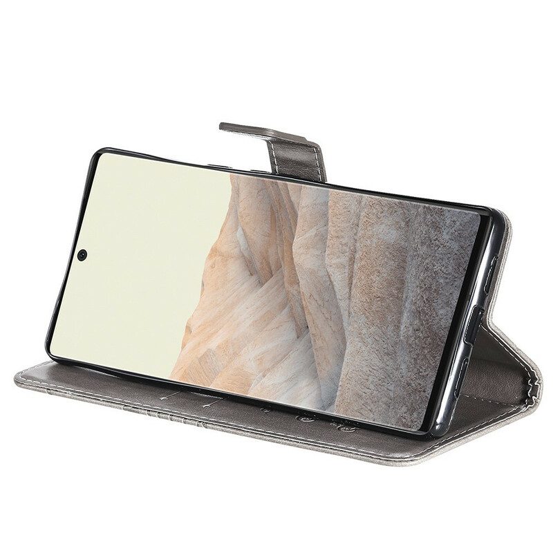 Folio-hoesje voor Google Pixel 6 Pro Met Ketting Gigantische Riemvlinders