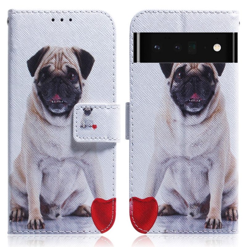 Folio-hoesje voor Google Pixel 6 Pro Mops Hond