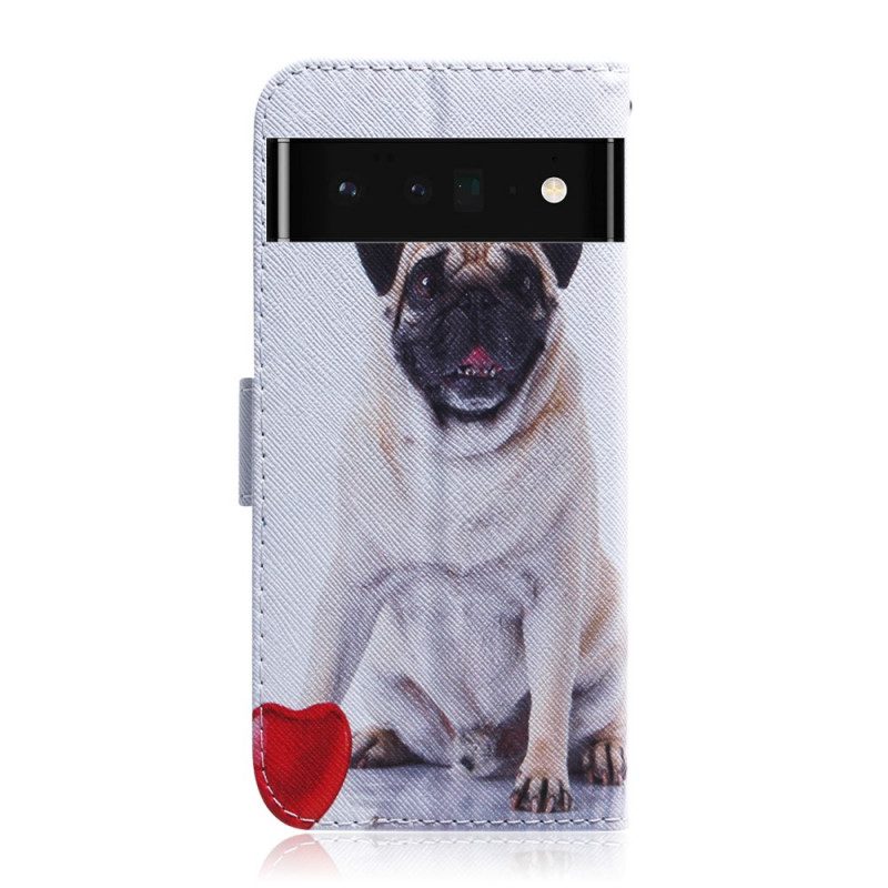 Folio-hoesje voor Google Pixel 6 Pro Mops Hond