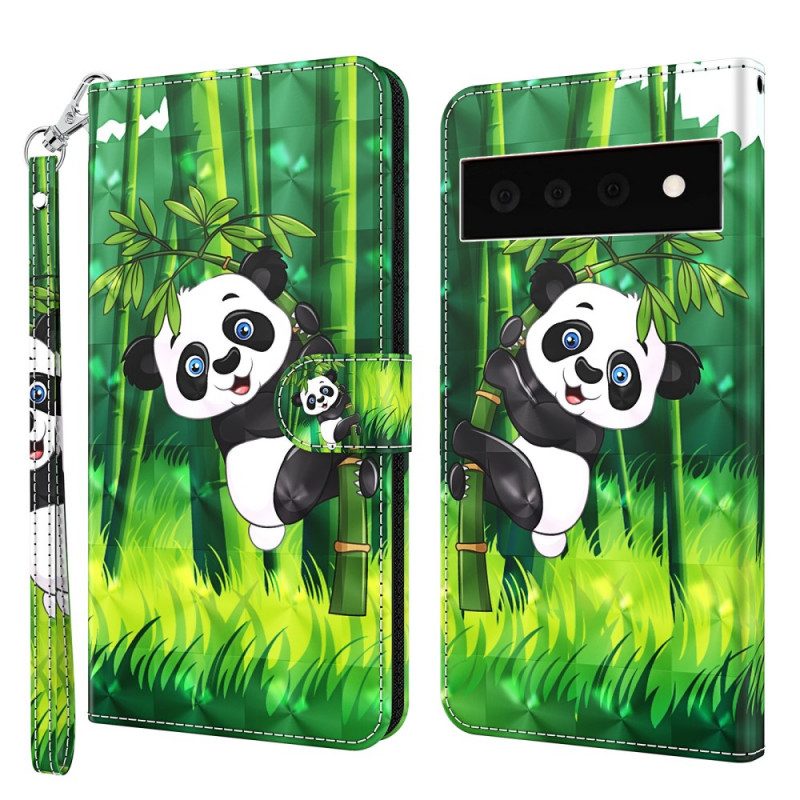 Folio-hoesje voor Google Pixel 6 Pro Panda En Bamboe