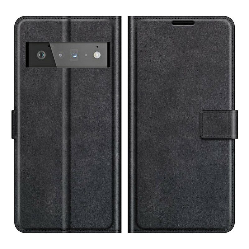 Folio-hoesje voor Google Pixel 6 Pro Slank Extreem Leereffect