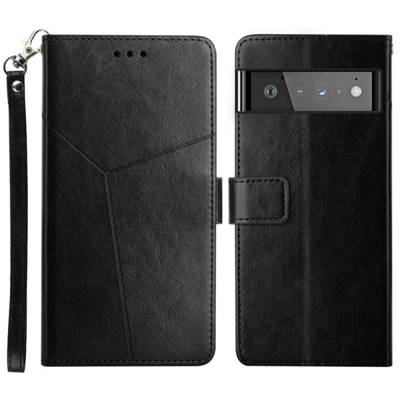 Folio-hoesje voor Google Pixel 6 Pro Stijl Leer Geo Y Design