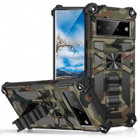 Hoesje voor Google Pixel 6 Pro Camouflage Verwijderbare Ondersteuning