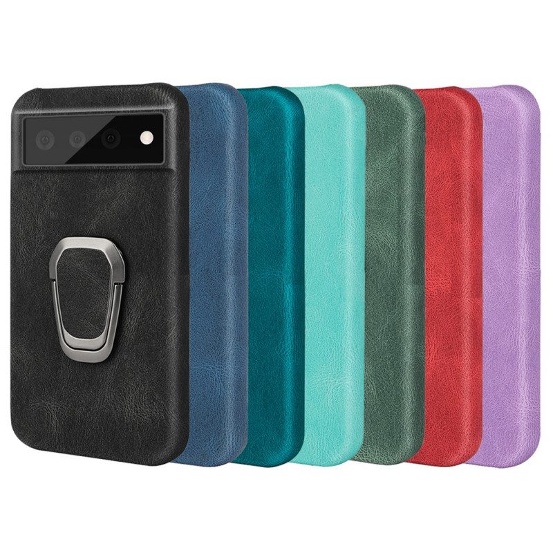 Hoesje voor Google Pixel 6 Pro Leather Effect Elegance Ring-support Nieuwe Kleuren