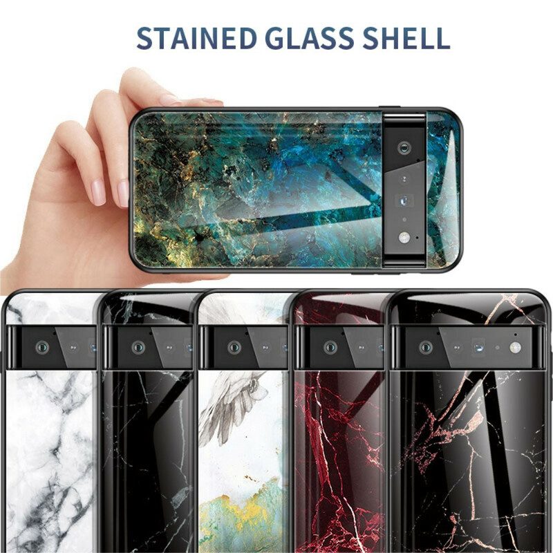 Hoesje voor Google Pixel 6 Pro Marmer Gehard Glas