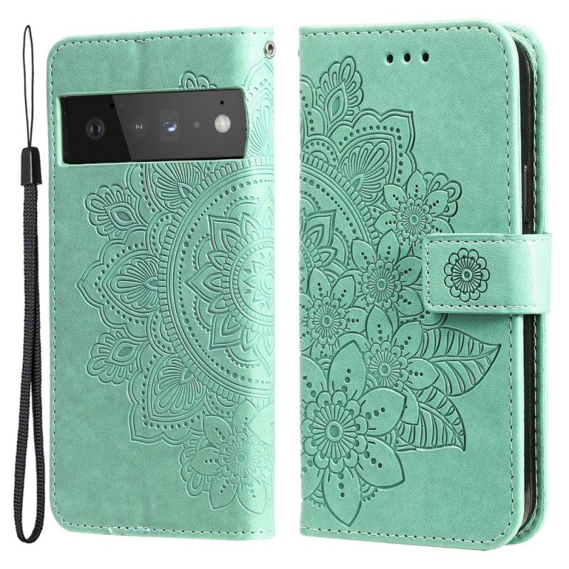 Leren Hoesje voor Google Pixel 6 Pro Bloemmandala