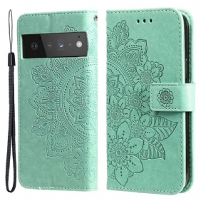 Leren Hoesje voor Google Pixel 6 Pro Bloemmandala