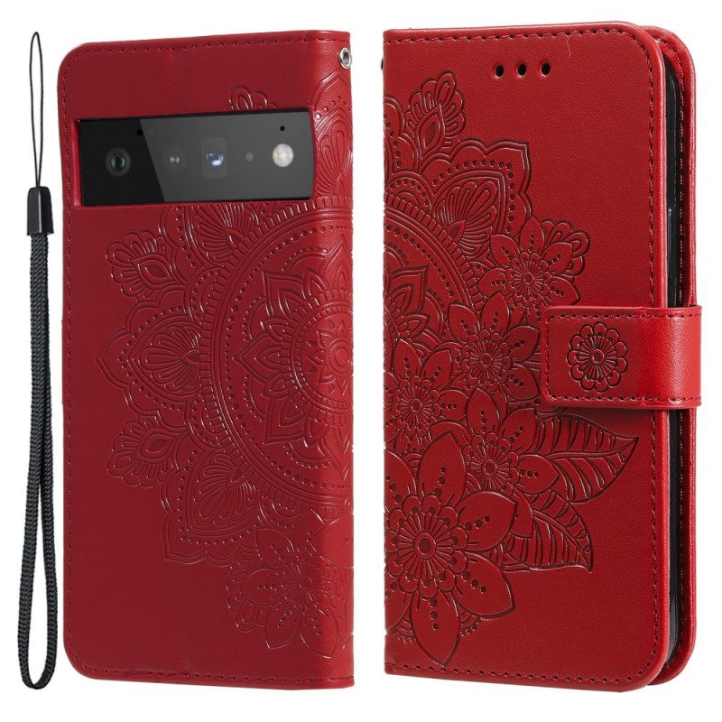 Leren Hoesje voor Google Pixel 6 Pro Bloemmandala