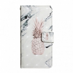 Leren Hoesje voor Google Pixel 6 Pro Lichte Vlek Ananas