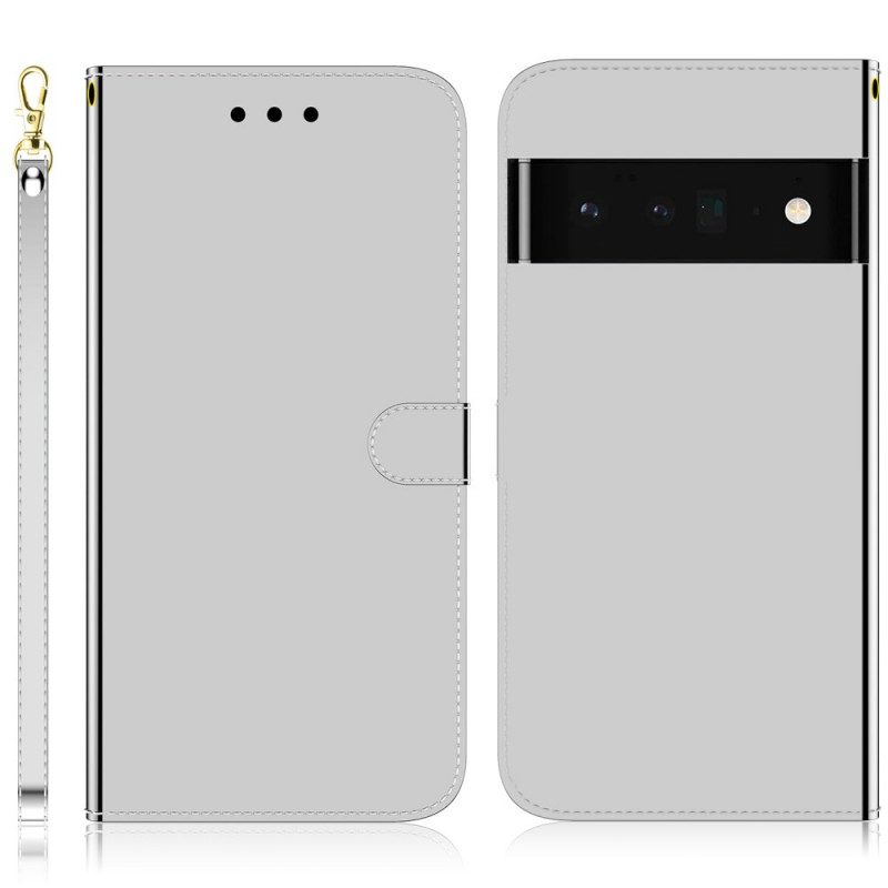 Leren Hoesje voor Google Pixel 6 Pro Spiegelhoes Van Imitatieleer