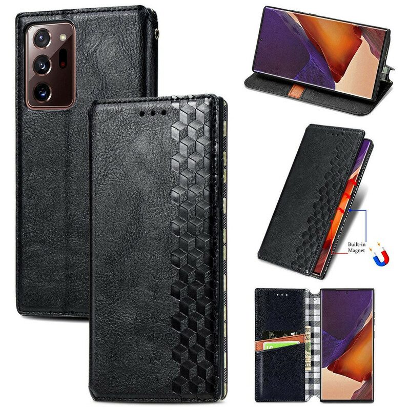 Bescherming Hoesje voor Samsung Galaxy Note 20 Ultra Folio-hoesje Leren Band Met Diamanteffect