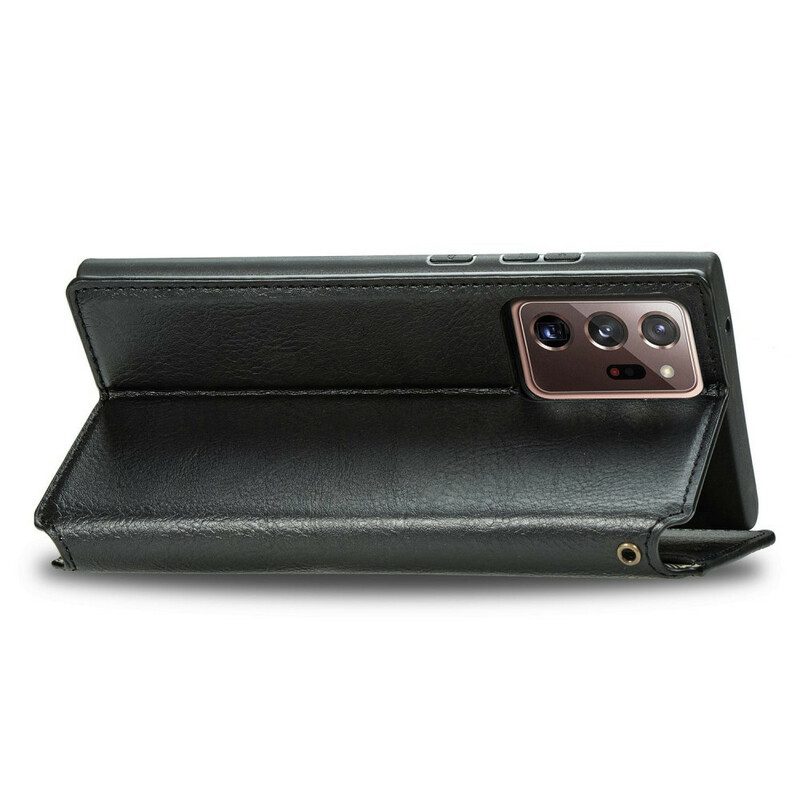 Bescherming Hoesje voor Samsung Galaxy Note 20 Ultra Folio-hoesje Leren Band Met Diamanteffect