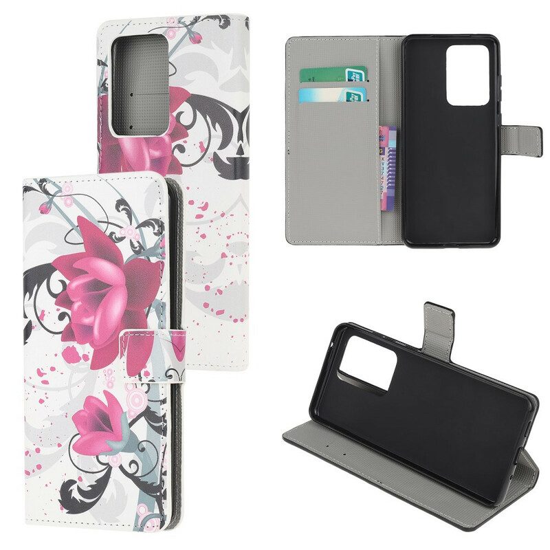 Folio-hoesje voor Samsung Galaxy Note 20 Ultra Tropische Bloemen