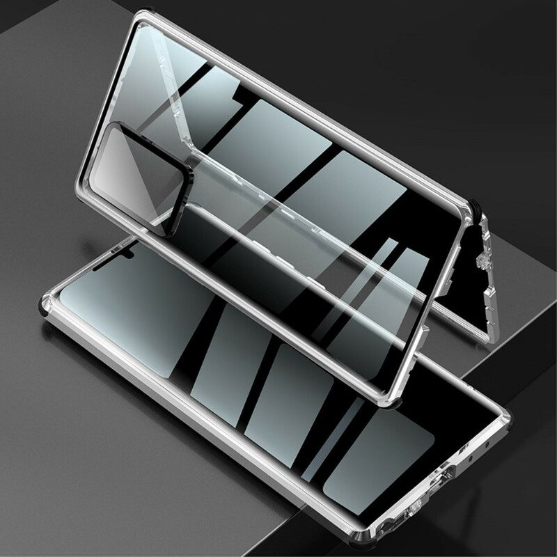 Hoesje voor Samsung Galaxy Note 20 Ultra Metalen Randen En Gehard Glas