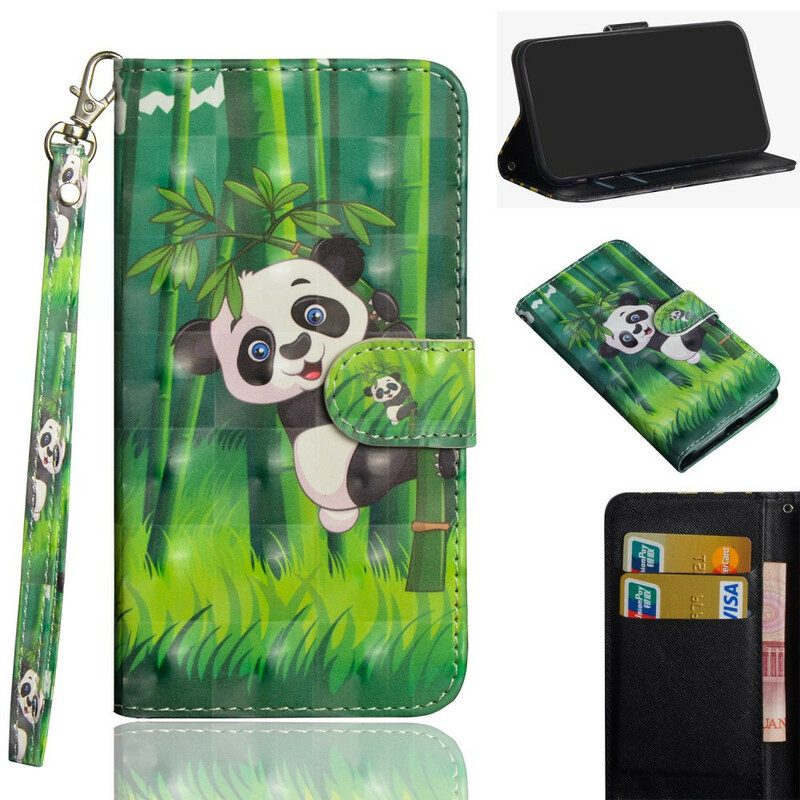 Leren Hoesje voor Samsung Galaxy Note 20 Ultra Panda En Bamboe