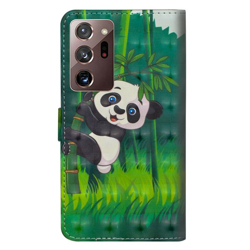 Leren Hoesje voor Samsung Galaxy Note 20 Ultra Panda En Bamboe