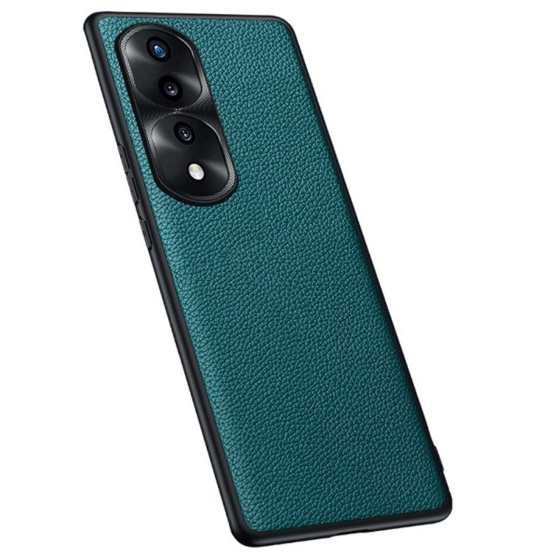 Hoesje voor Honor 70 Echt Litchi-leer