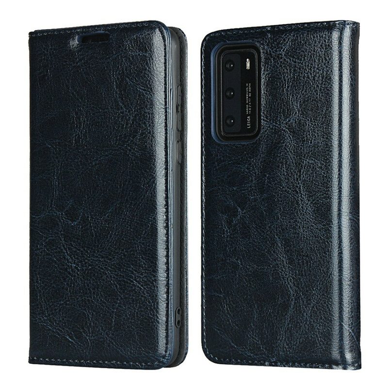 Bescherming Hoesje voor Huawei P40 Folio-hoesje Echt Leer