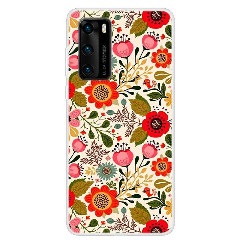 Hoesje voor Huawei P40 Bloemen Tapijt