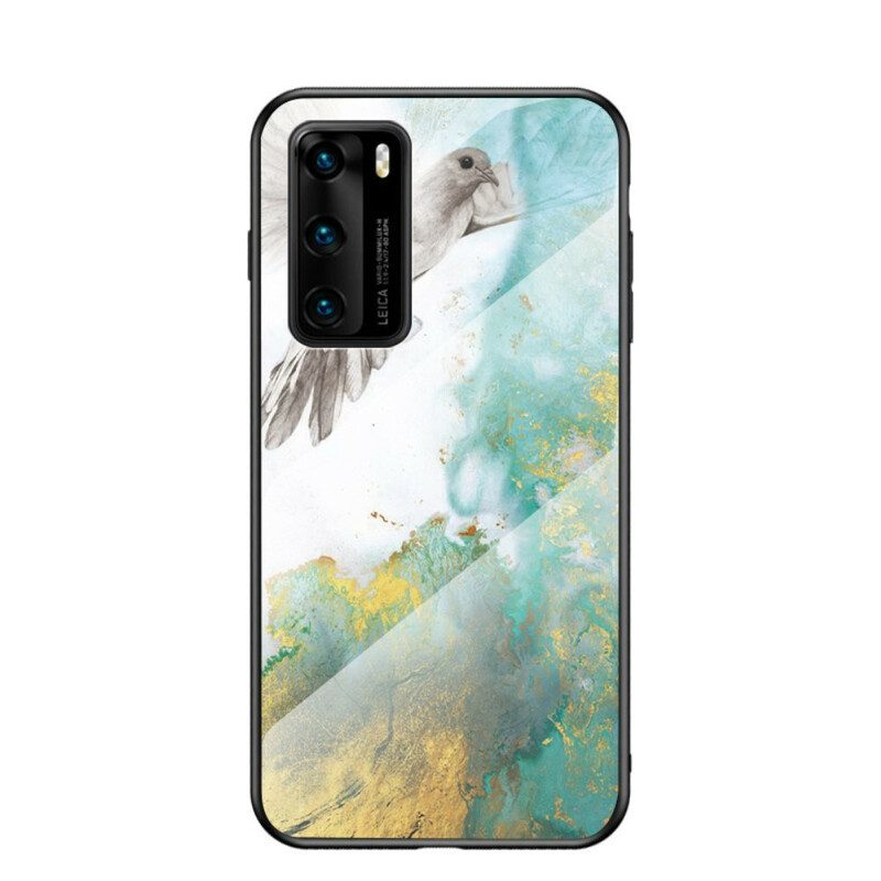 Hoesje voor Huawei P40 Premium Kleuren Gehard Glas