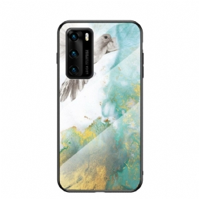 Hoesje voor Huawei P40 Premium Kleuren Gehard Glas