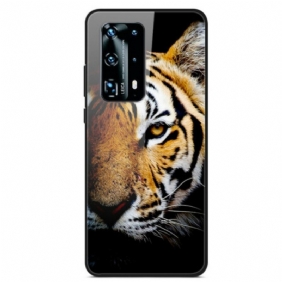 Hoesje voor Huawei P40 Realistisch Tijger Gehard Glas